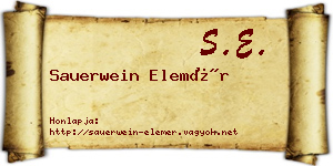 Sauerwein Elemér névjegykártya