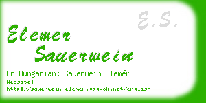 elemer sauerwein business card